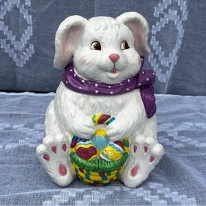 White and Purple Bunny Figurine